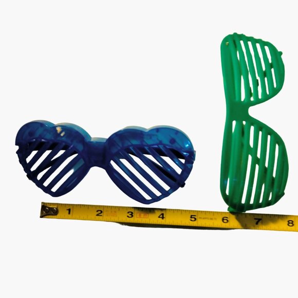 Heart Aviator Slotted Shutter Glasses Costume Festival Novelty Halloween Lot 3 - Picture 3 of 3